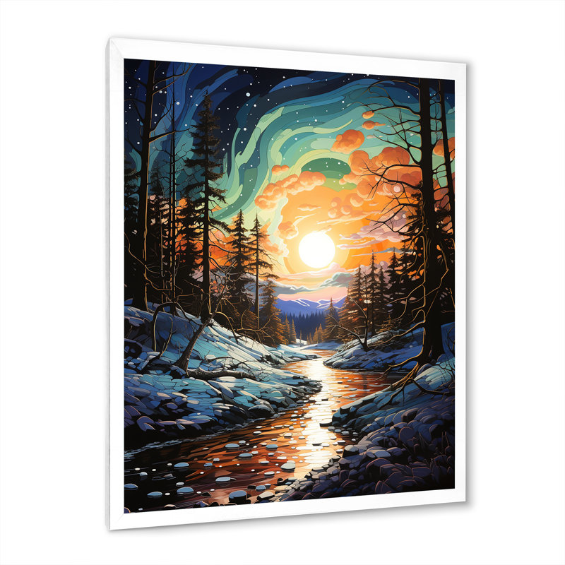 «Avya Aurora Borealis Aurora Spectacle IV», reproduction d'art sur toile, Cadre photo blanc, H 32 po x l 24 po x P 1 po