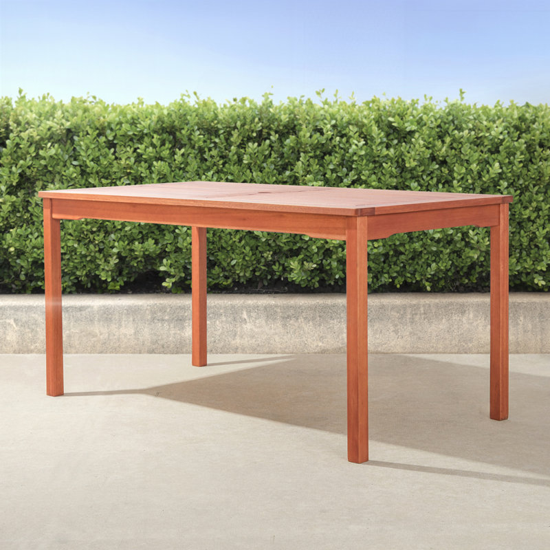 Table de salle à manger d'extérieur rectangulaire, Bois naturel