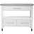 Elixabeth Contemporary Rectangular Kitchen Cart in Stainless Steel and White