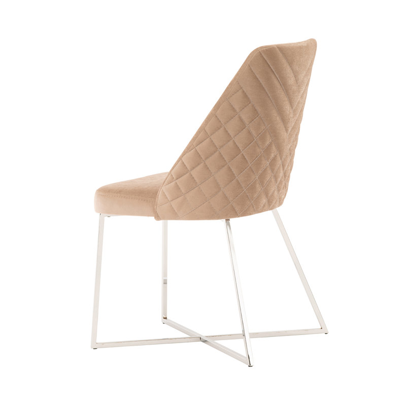 Saana 49cm H Velvet Upholstered Side Chair, Mink