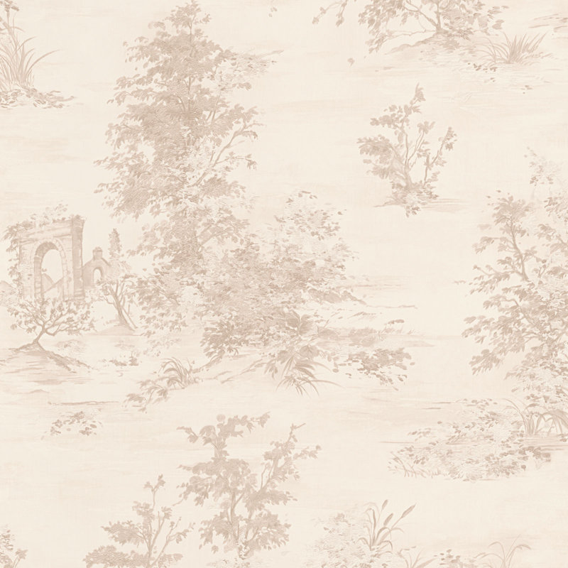 Grau 10.05m x 53cm Matte Wallpaper Roll, Beige/Cream/Pink