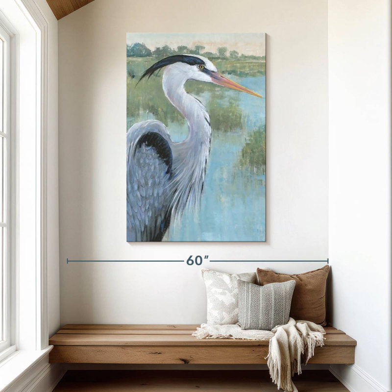 Brampt Blue Heron Portrait II, 48" H x 32" W