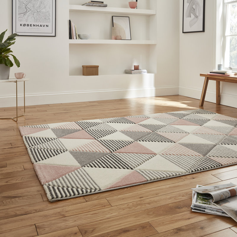 Stanchfield area rug Machine Woven Rectangle Grey/Rose, Rectangle 120 x 170cm