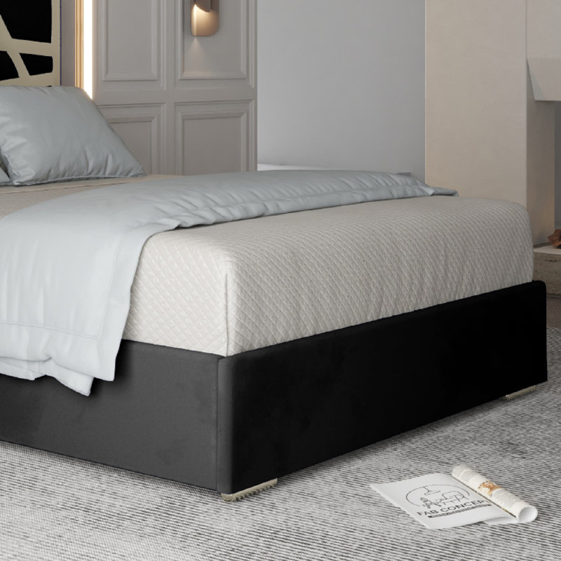 Anatolie Upholstered Bed, Black, Super King (6')