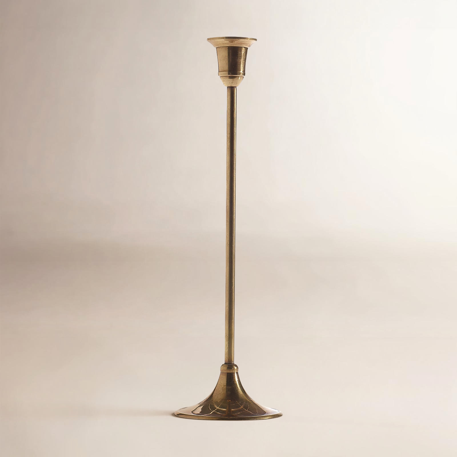 Metal Tabletop Candlestick, 11" H x 3.25" W x 3.25" D
