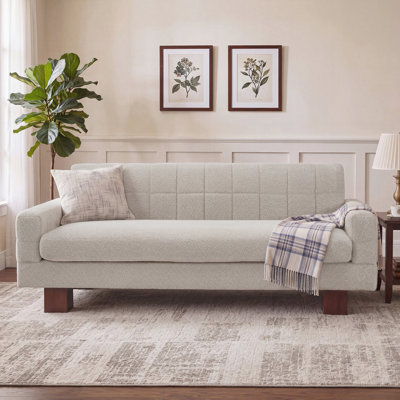 Modern Loveseat Sofa with Square Arms for Living Room