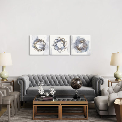 «Einstein Atom Triptych», ensemble d'art mural sur toile tendue (ensemble de 3)