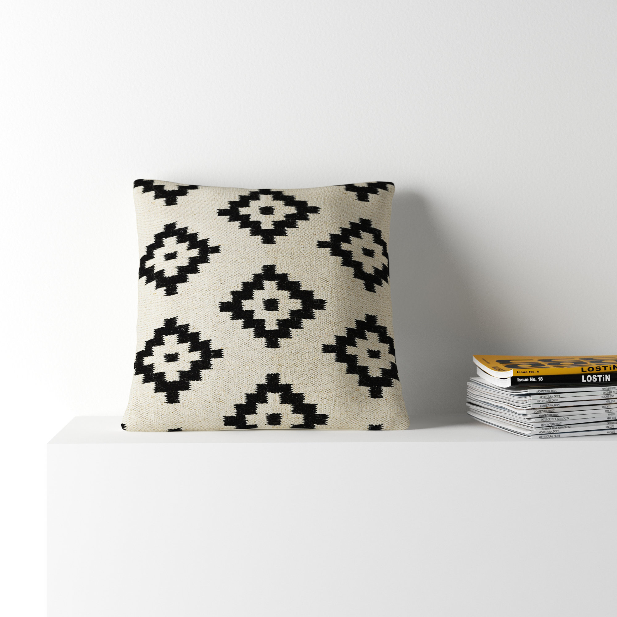 Jada Geometric Wool Throw Pillow - Thumbnail 2
