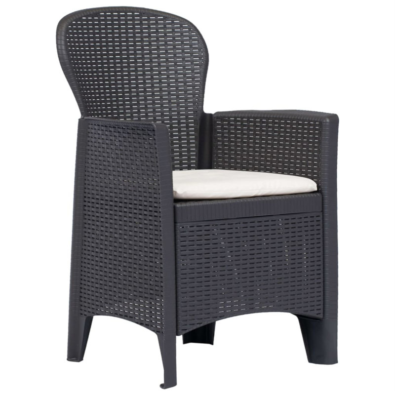 Ensemble repas pour 4 personnes avec coussins Delyth Square, Noir, 8