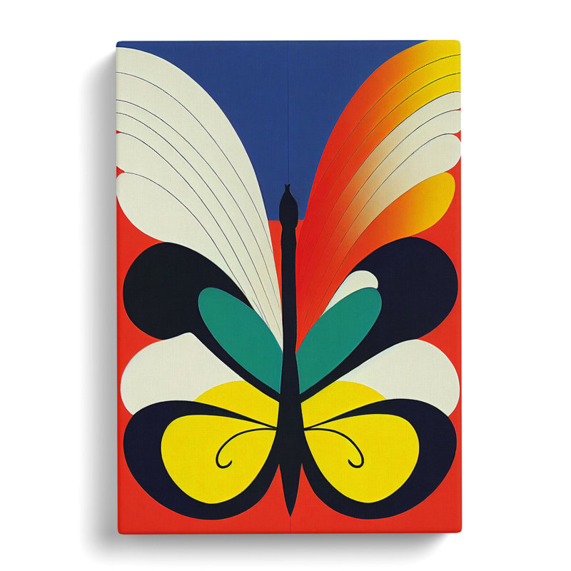 Butterfly in Abstract No.4 - Wall Art, Wrapped Canvas, 76cm H x 50cm W x 3cm D, No Matte