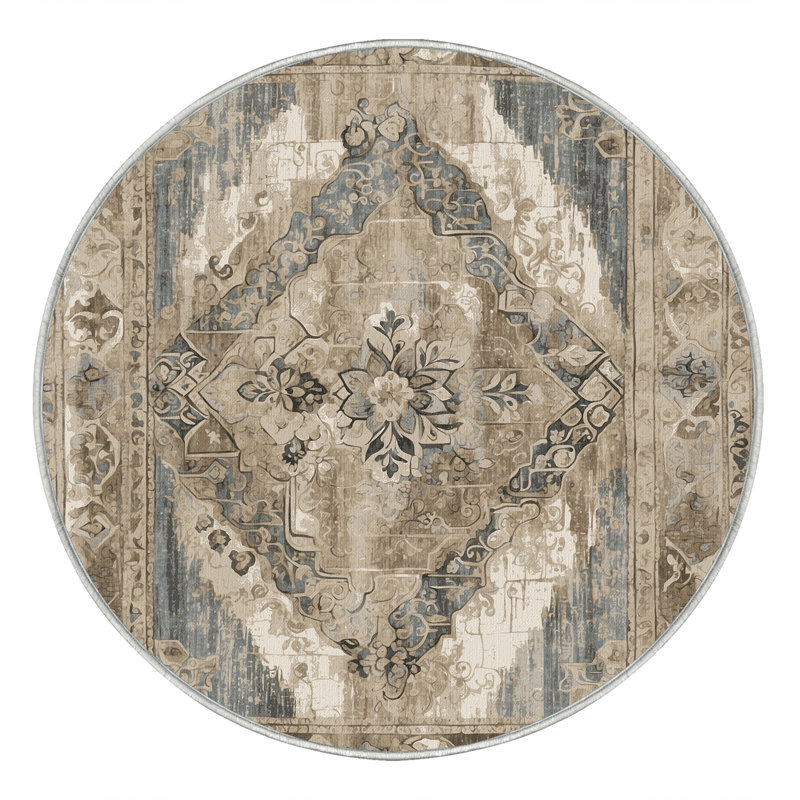 Tapis doré Gilded Tradition, Rond 8 pi