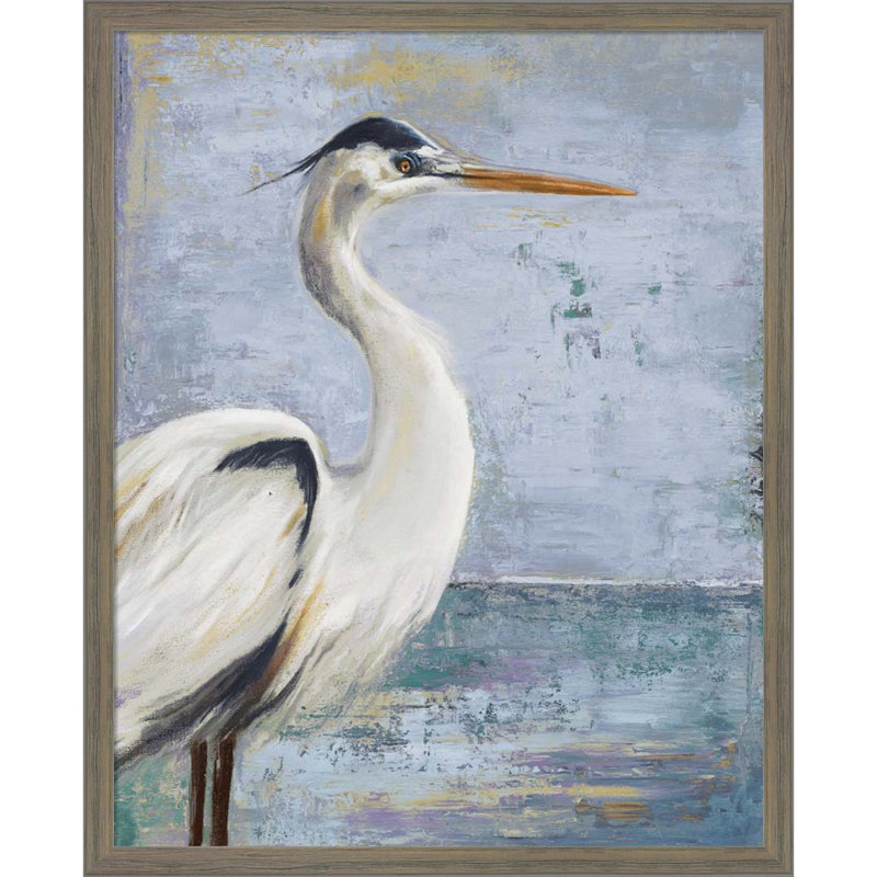 «Blue Heron On Blue I & II» par Patricia Pinto - Ensemble de 2 reproductions de cadres photo