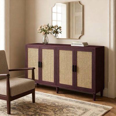 Buffet 70 "en rotin avec rangement