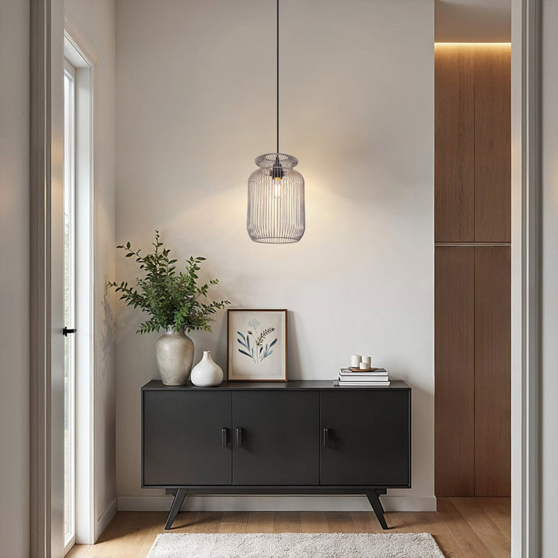 1 - Light Matte Black Chandelier Pendant