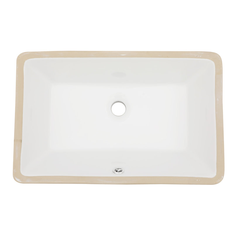 APRESSHUI 13'' Ceramic Rectangular Bathroom Sink with Overflow