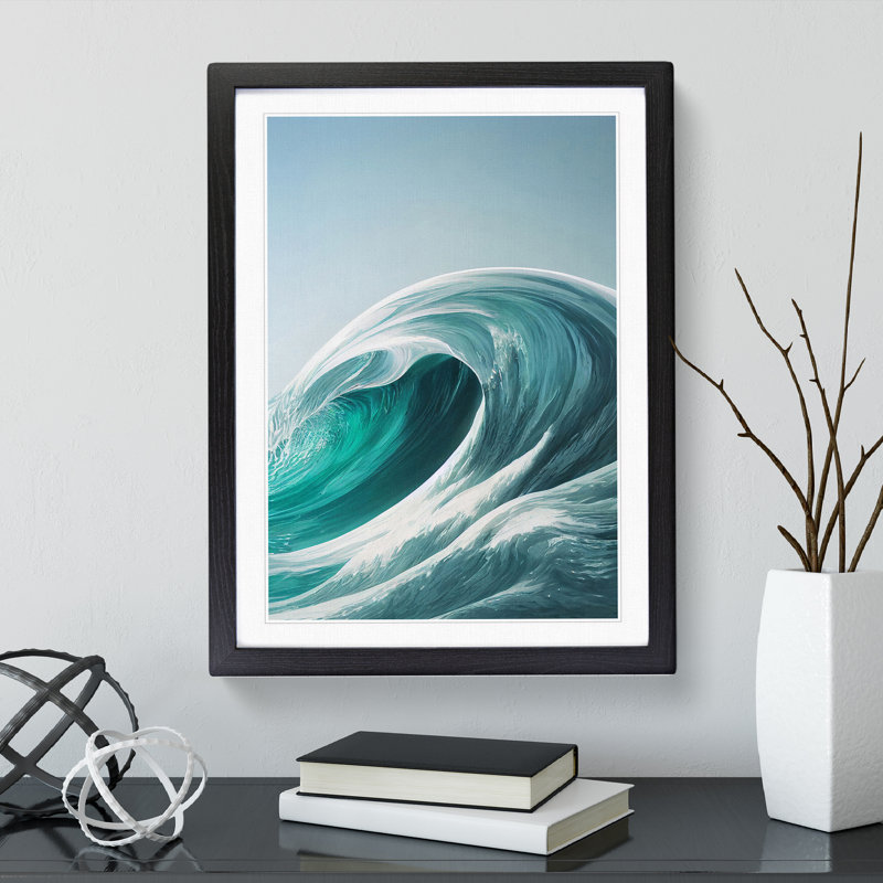 XV1022-5210X Wave Of The Ocean No.1 - Single Picture Frame Print, Black Framed, 46cm H x 34cm W