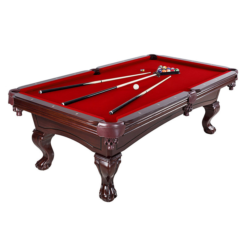 Augusta Pool Table - Mahogany Finish with Felt, Burgundy, Maple