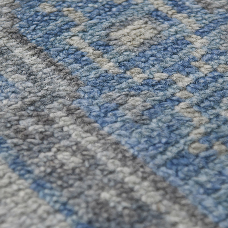 Tapis oriental en laine noué à la main bleu / gris Winland, Rectangle 2 pi x 3 pi