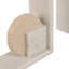 Geometric 6" Travertine & Marble Bookends Set