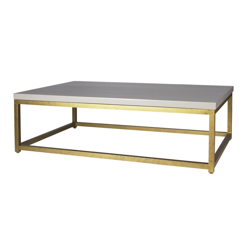 Paris Frame Coffee Table, 18" H x 67" L x 43" W, Gray, Royal Gold