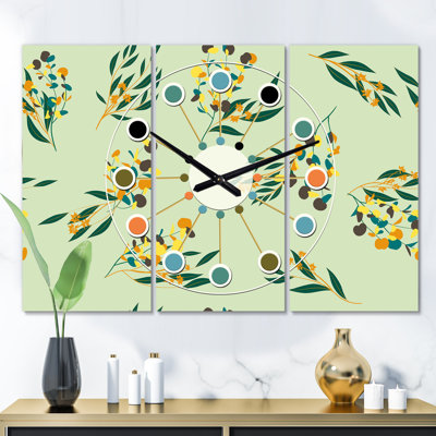 Horloge murale surdimensionnée eucalyptus brillante iii Mid-Century