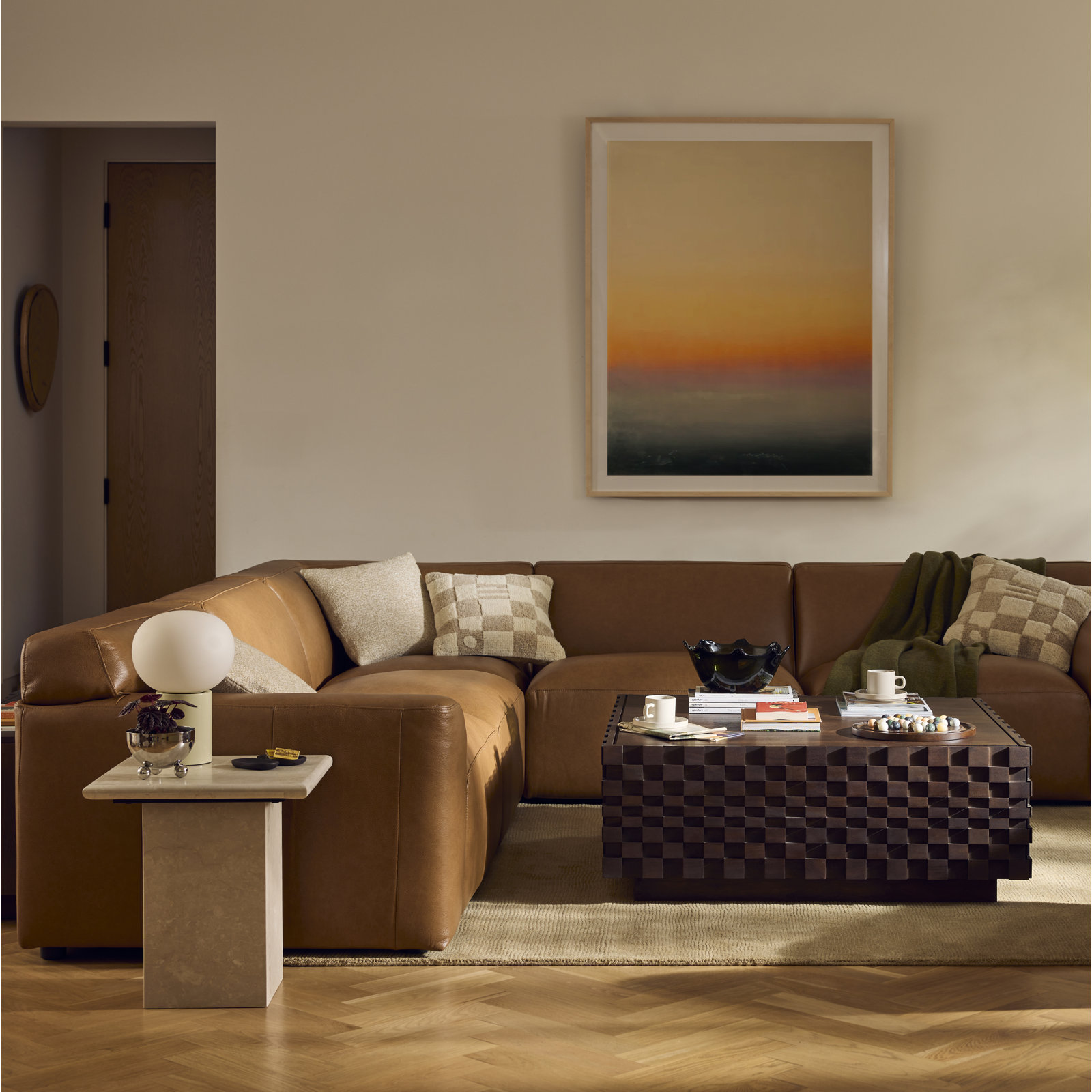 Olene End Table, Cream
