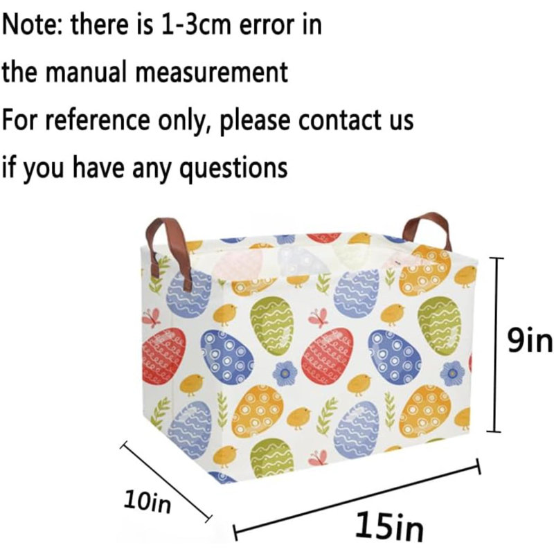 Paniers de Pâques rectangulaires, panier de Pâques pour enfants. Panier de Pâques avec poignées. Décoration œufs de lapin de Pâques, jouets, livres, cadeaux de Pâques (Highlight Pâques)