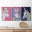 Unicorn II - ensemble de 3 reproductions d'art sur toile tendue-1150891642
