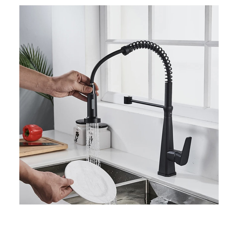 AvaMalis Pull Down Kitchen Faucet, Matte Black