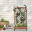Lit de jardin surélevé avec treillis, ensemble de 2 jardinières en bois et support à plantes avec supports d'escalade