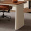 Bureau de direction en placage de noyer avec armoire de rangement gauche et prise de courant-405033112-405033116