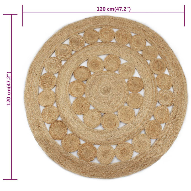 Tonsey Round Hand Woven Area Rug, Round 120cm