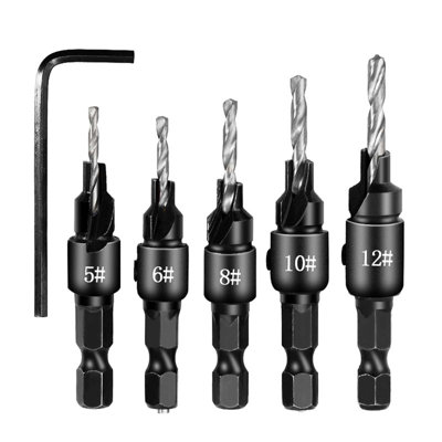 Drill Bit 5PCS Countersink Drill Bit Set Precision Drilling For Screw Holes