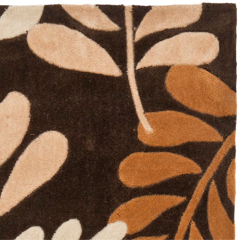 Modern Art Hand Tufted Performance Floral Rug, Square 7'