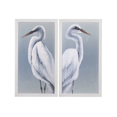 Schaible Framed Prints Set of 2 – Textured Canvas Effect, White Frame