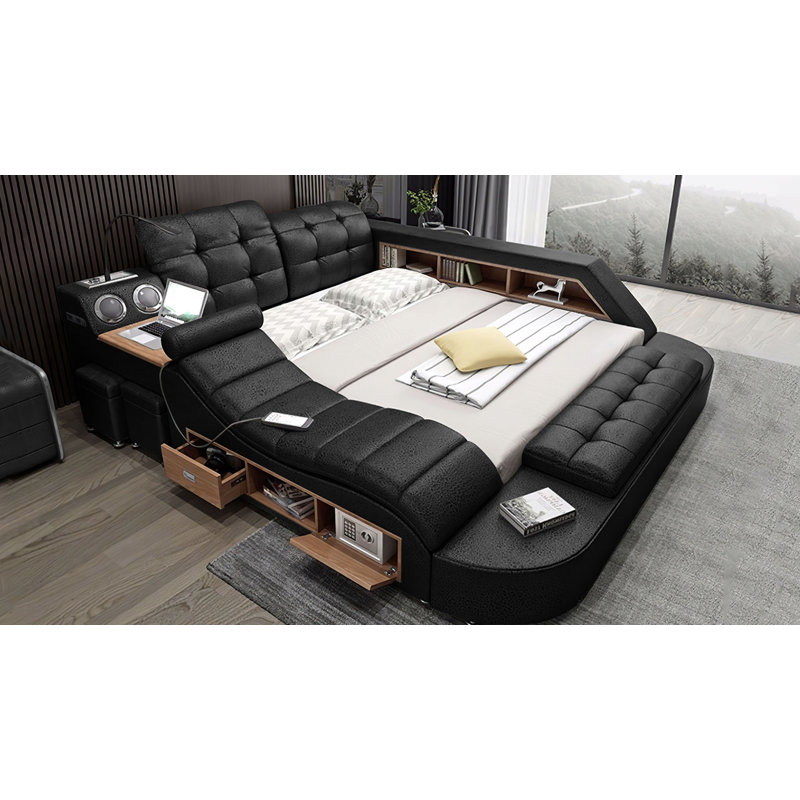 Lilliauna Upholstered Bed, Black, Queen