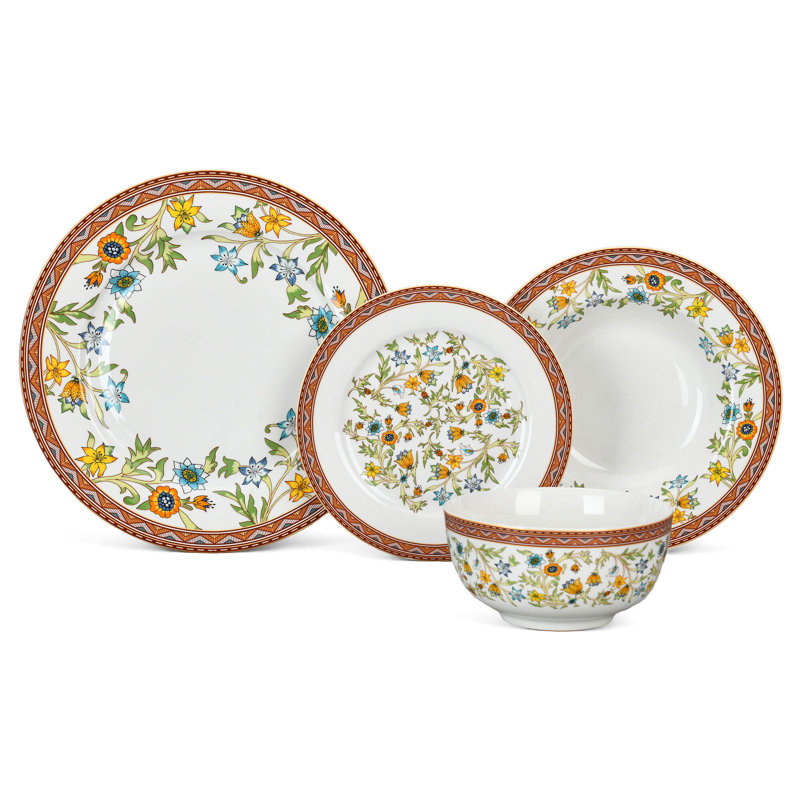 Polyanka Piece Porcelain China Dinnerware Set - Service for 4