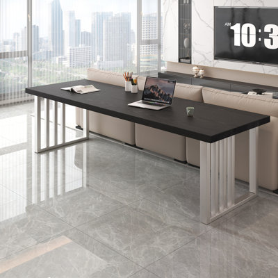 Bureau rectangulaire en bois massif noir