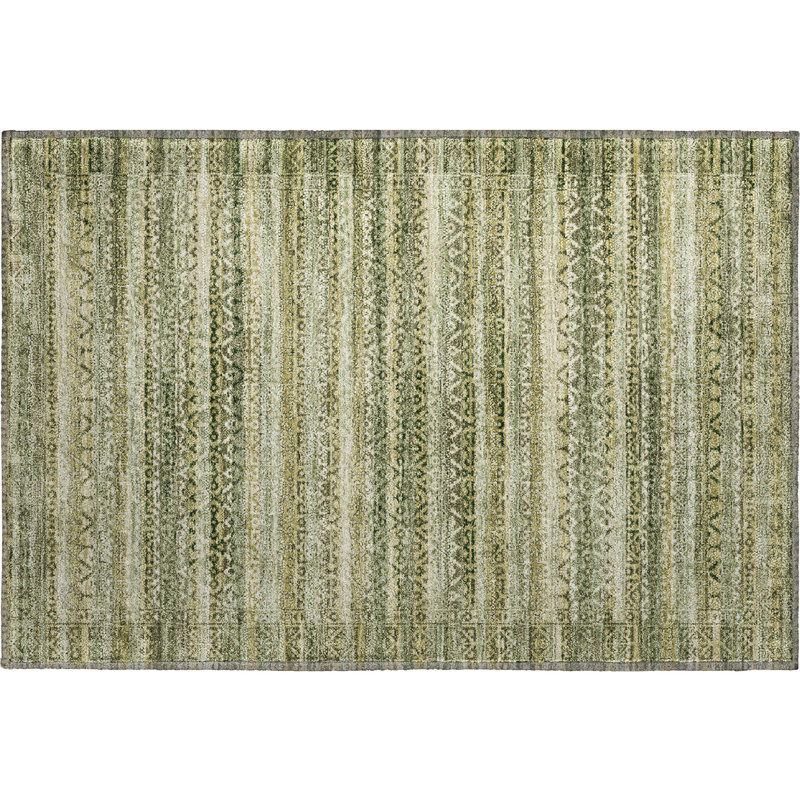 Premium Machine Washable Mayfield AMF2101 Striped Rug, 1'8" x 2'6", Pewter