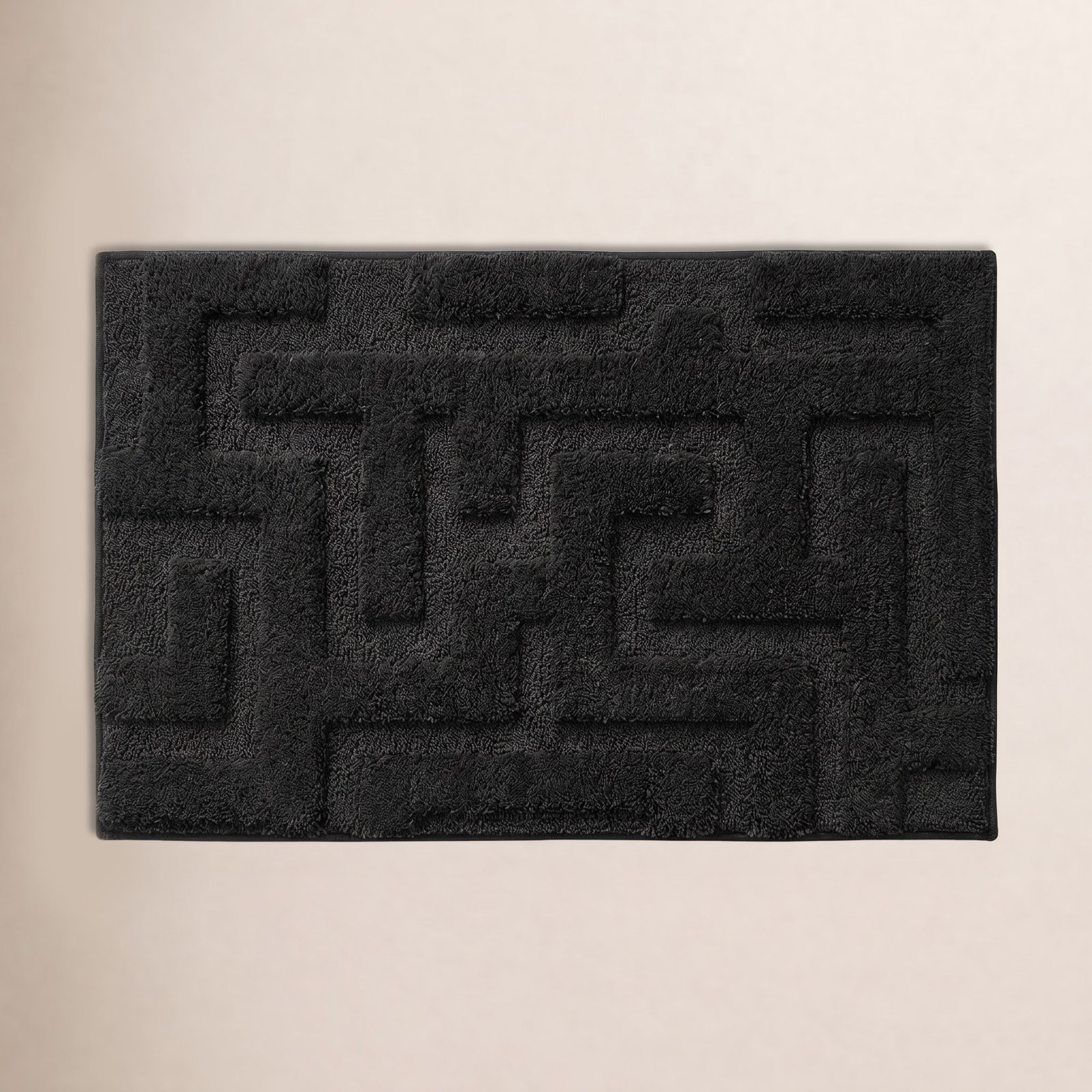 Non-Slip Bath Rug, Black, 16" L x 24" W