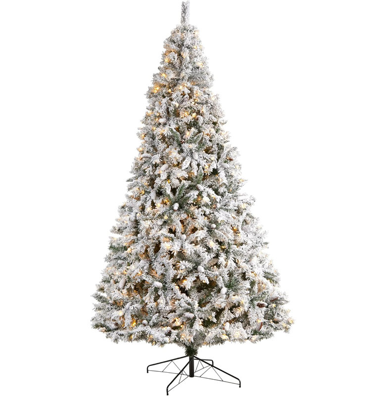  White River Mountain Pine Flocked Christmas Tree with Lights