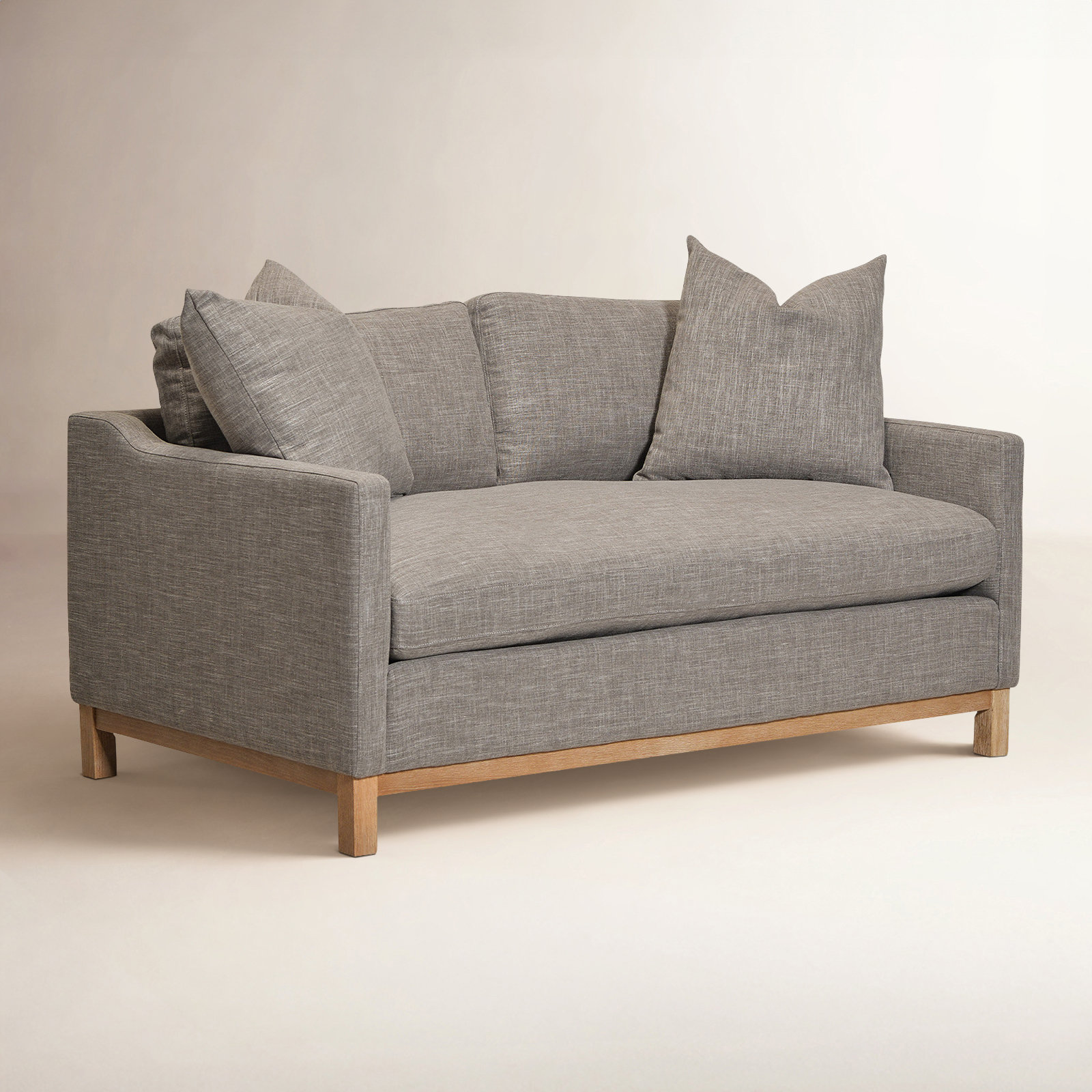 Cami 64'' Upholstered Loveseat, Smoke Linen Blend