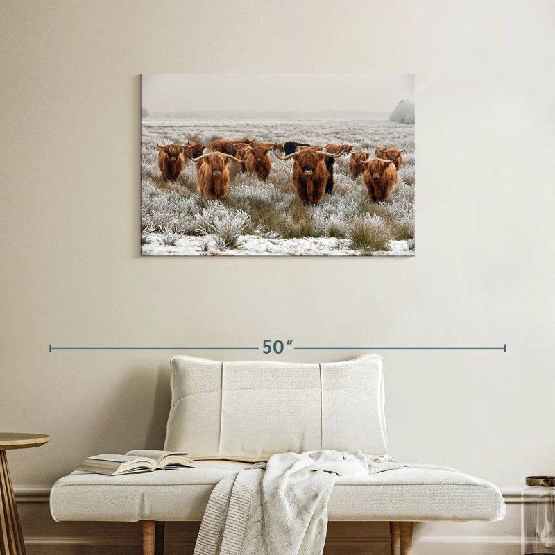 Winter Highland Cows, H 24 po x l 36 po