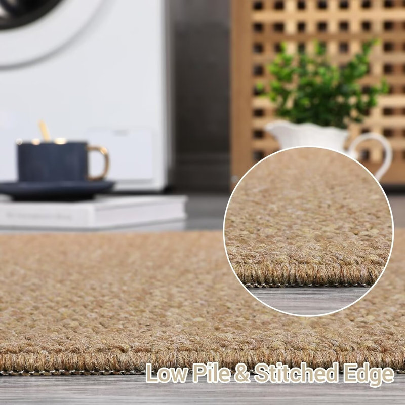 Washable Area Rug for Living Room Solid Textured Vintage Rug Non Slip Throw Rugs Bedroom Rug, Runner 2' x 6'