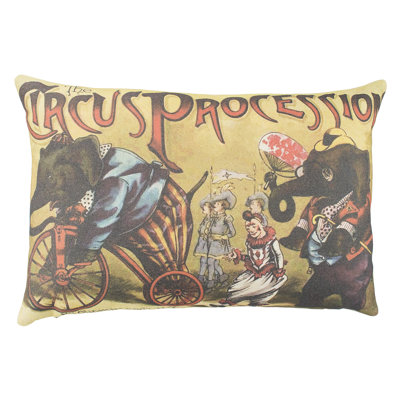 Circus Cotton Reversible Throw Pillow