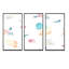 Fleurs abstraites roses et bleues - ensemble d'art mural sur toile traditionnel encadré de 3-2104845853-2104845854