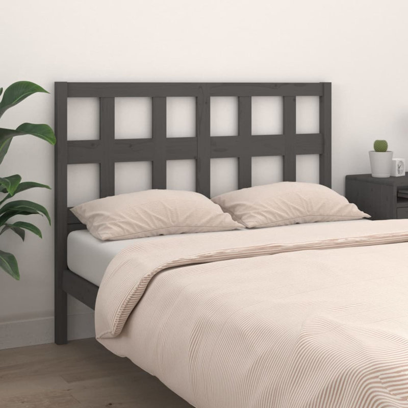 Eslettes 135 Solid Wood Headboard, Gray, 100cm H x 146cm W x 4cm D