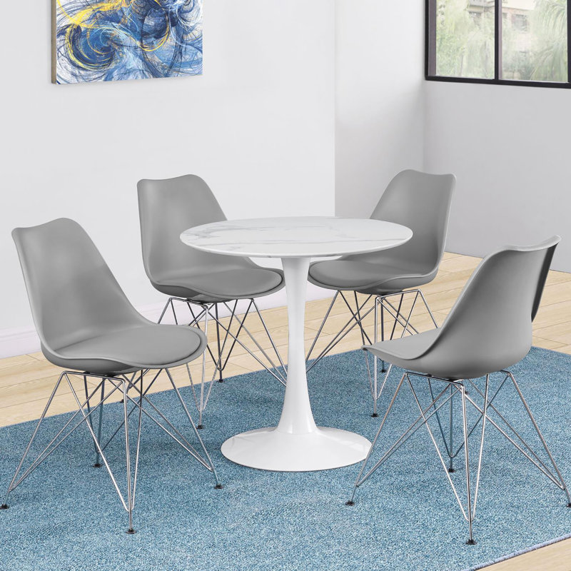 Modern Grey Side Chair , Base, Dining Room Transformation Padded With Comfort