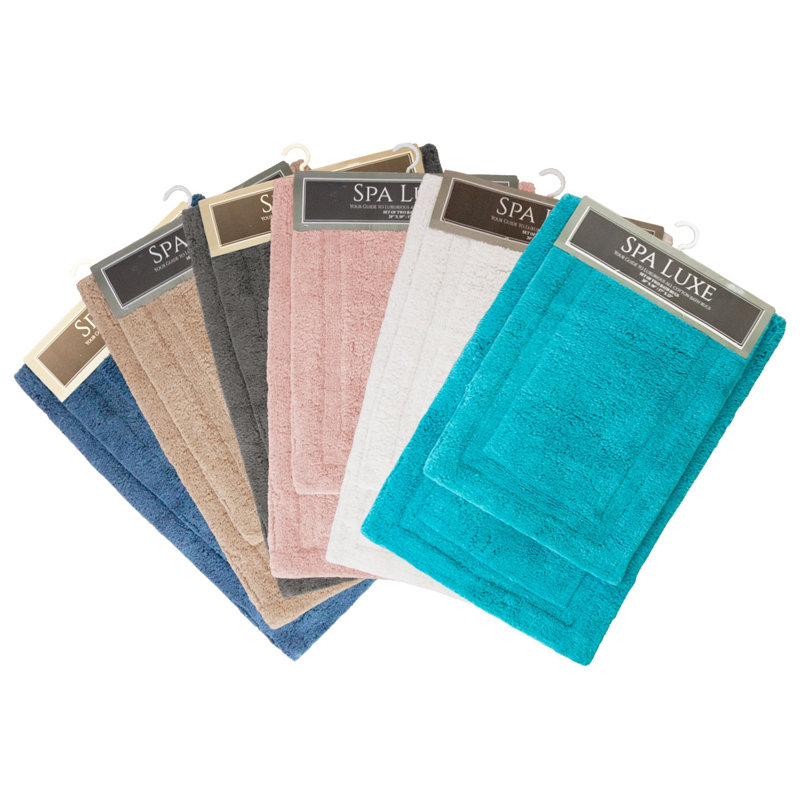 Redner Cotton Bath Rug, Steel Gray