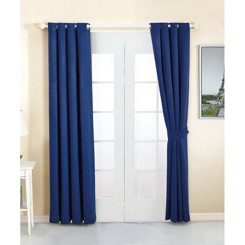 Panneau de rideau occultant uni, l 54 po x L 96 po, Bleu foncé